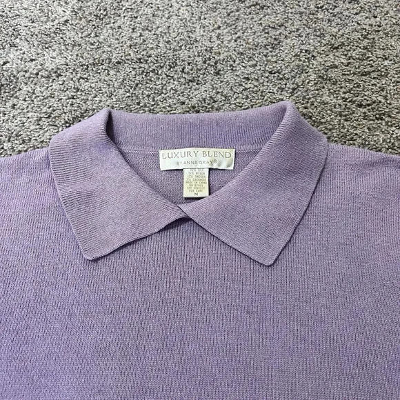 Vintage 90s Luxury Blend Anna Gray Cashmere Pullover Sweater Grandma Wool Silk - Picture 8 of 9